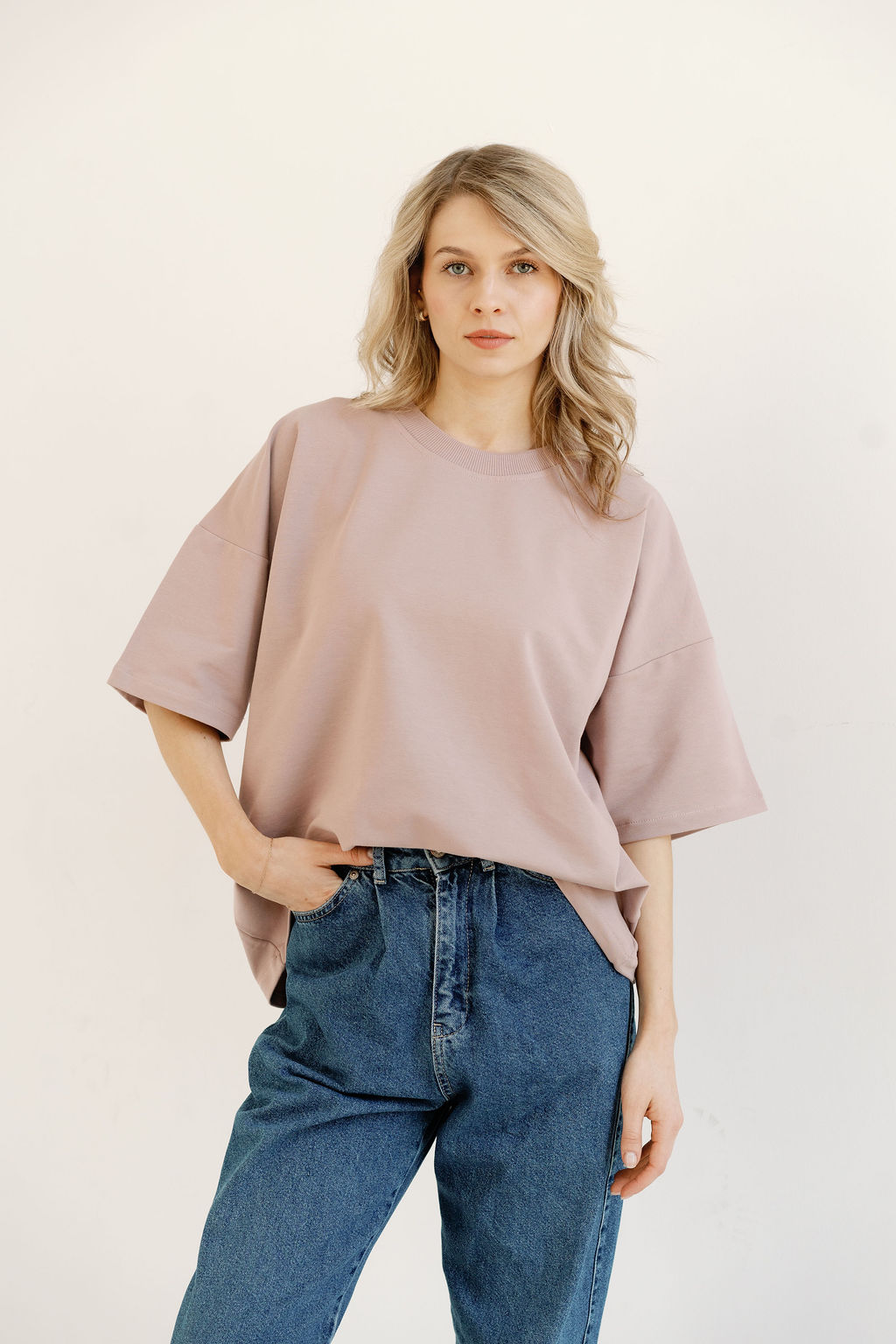 Koszulka oversize | piaskowy róż
